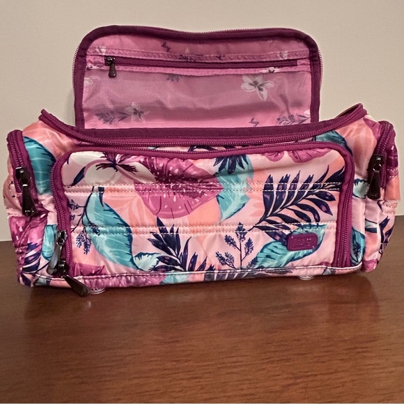 LUG Pink Azalea Floral Trolley Cosmetics Bag, NWOT - Picture 4 of 10